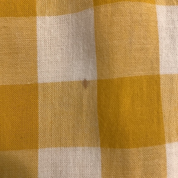 SRISHI Mustard and White Gingham Floral Short Sleeve Cottage Core Maxi Dress - Picture 12 of 16